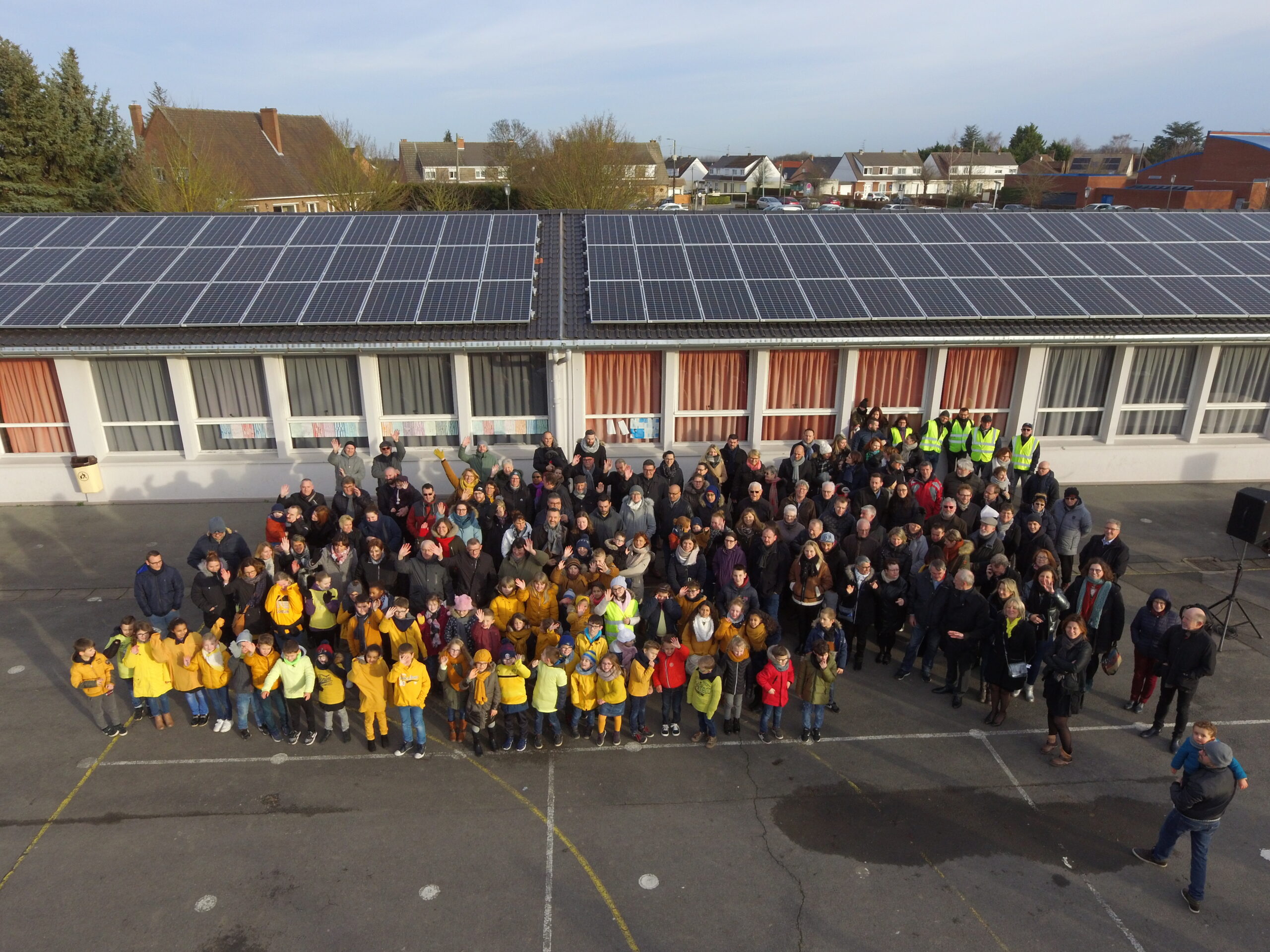 Inauguration des panneaux solaire sur l'école Ovide Leroy de Loos-en-Gohelle janvier 2020